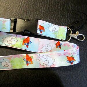 Elephant Lanyard Autism Star Tie Dye~Detachable Buckle Badge Key Clasp~20 Inch